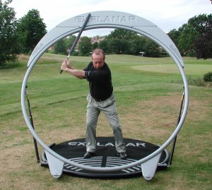 Golf Swing Ring Trainer

Redesgn and re-engineering of golf training aid. Ring-rolled aluminium main tube (hinges for storage see special cast hinges elsewhere in this album). ABS vacuum formed header and various other injection moulded parts in Nylon and ABS.