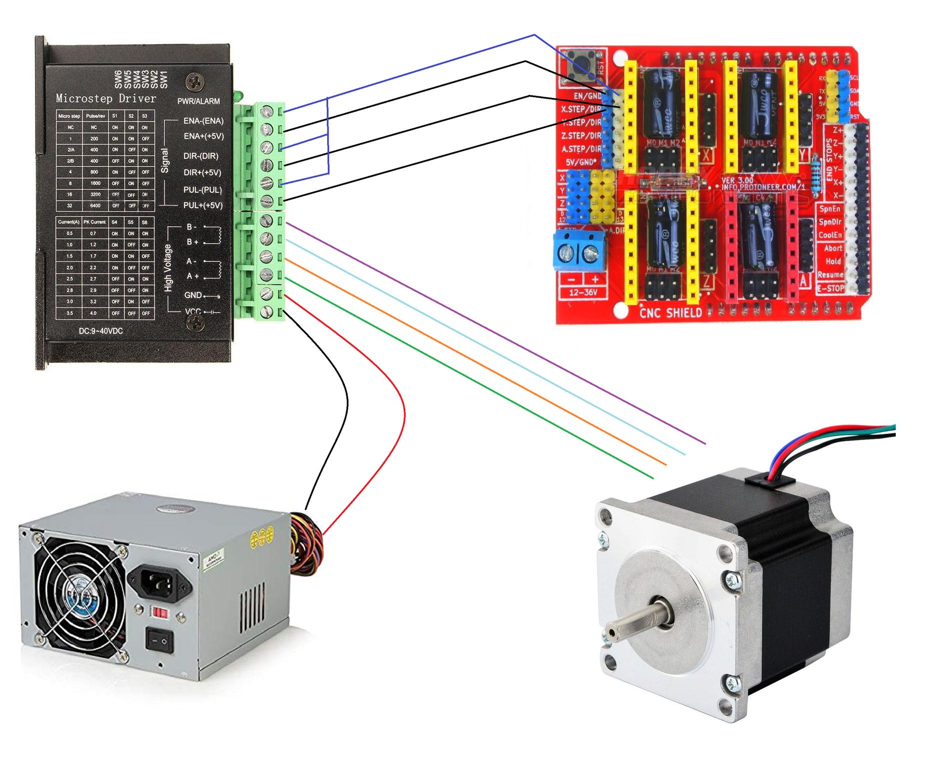 Connecting Uno R3 Avr Module Arduino Cnc Shield To Tb6600 For Nema23 Stepper Motors