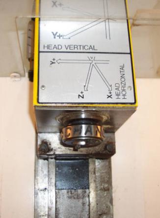 The spindle head with a nice view of the eaychange tool holder.