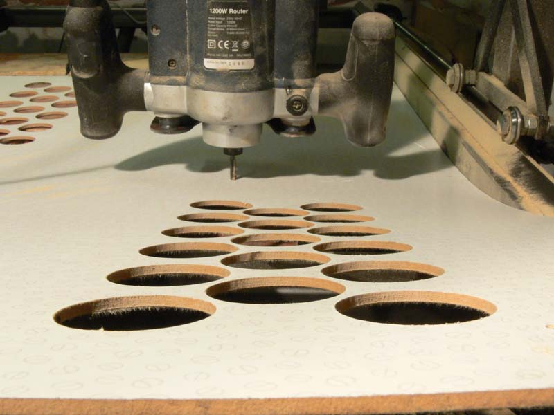 template cut with my first DIY CNC mill. Template for heat exchanger to my garage wooden stove