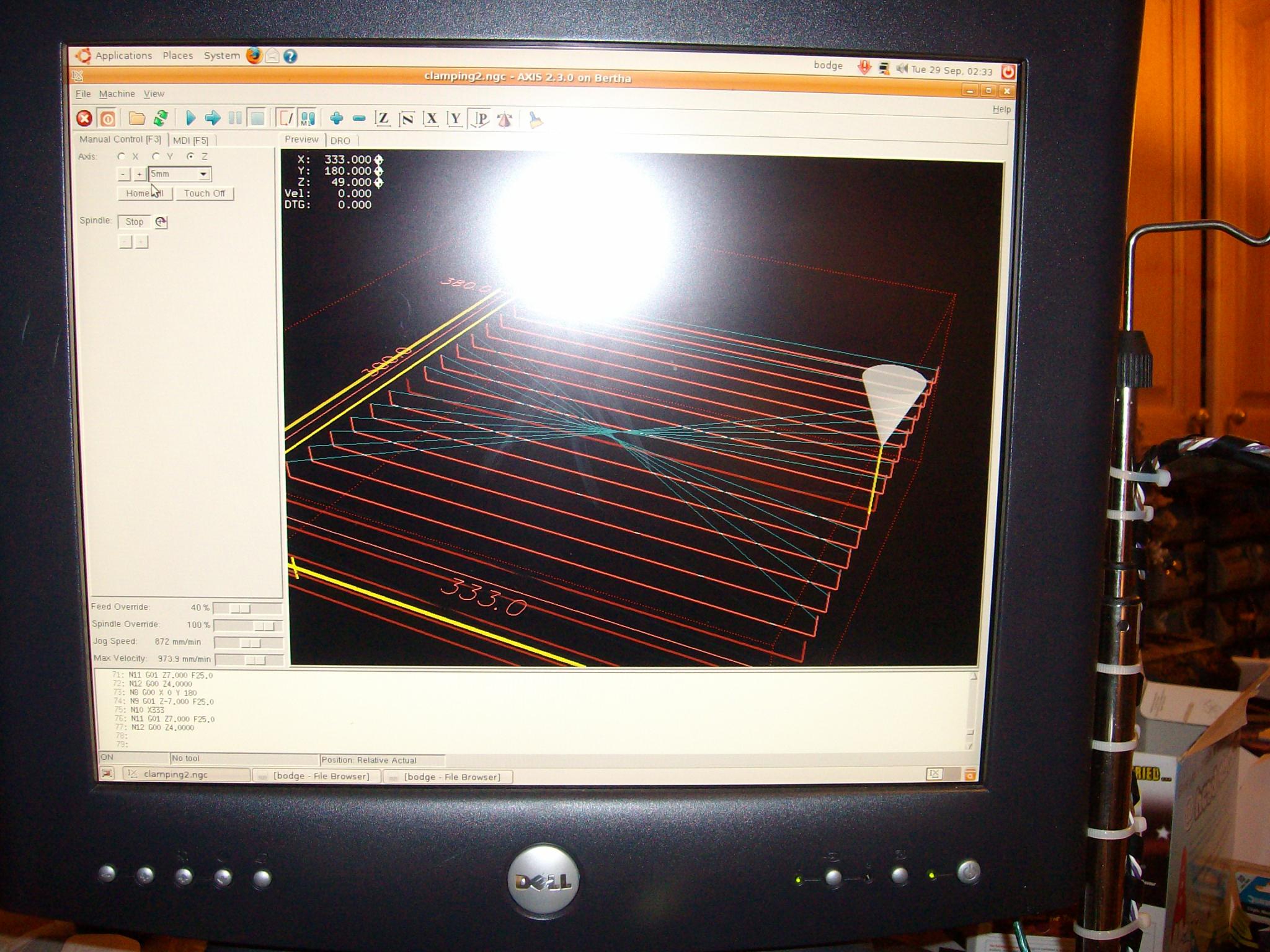 Emcc2 Cutting its own T slot bed