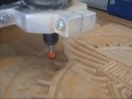 CNC carving of a Harley Davidson logo